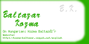baltazar kozma business card